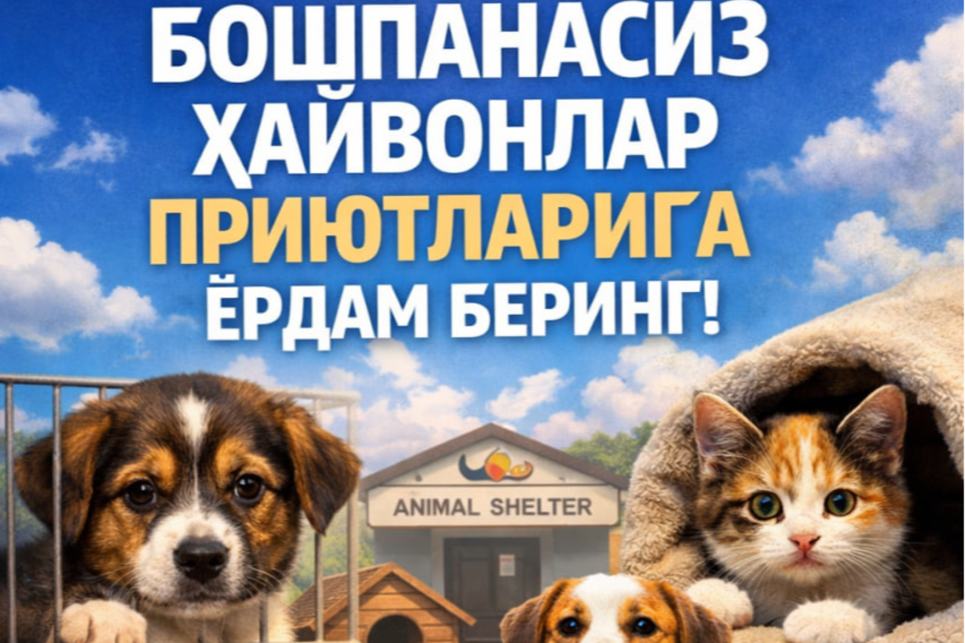 Yangi yilni xayrli ish bilan boshlang - uysiz hayvonlarga yordam bering!